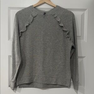 Betsy Johnson Performance Gray Ruffle Detail Women's Top